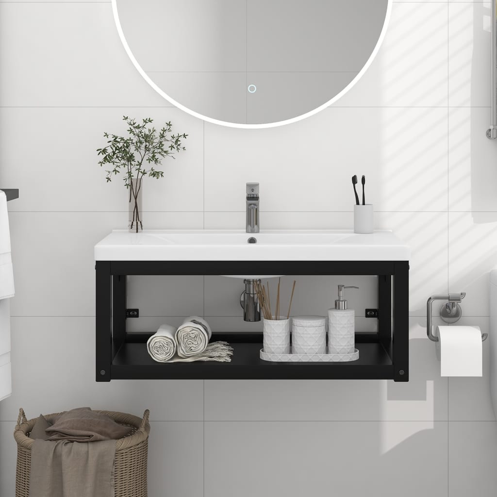 Schwarzes Wand-Waschtischgestell für Badezimmer