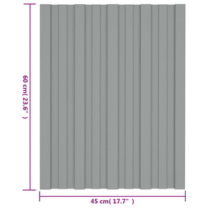 Dachpaneele Grau, 36 Stk., 60x45 cm, Verzinkt