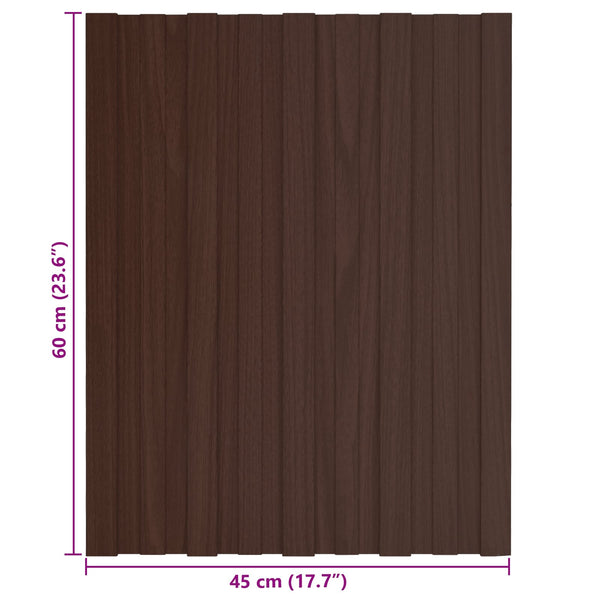 Dachpaneel 12er Set Braun 60x45cm Stahl