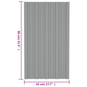 Dachpaneel Grau 80x45cm, 12 Stk. Verzinkt