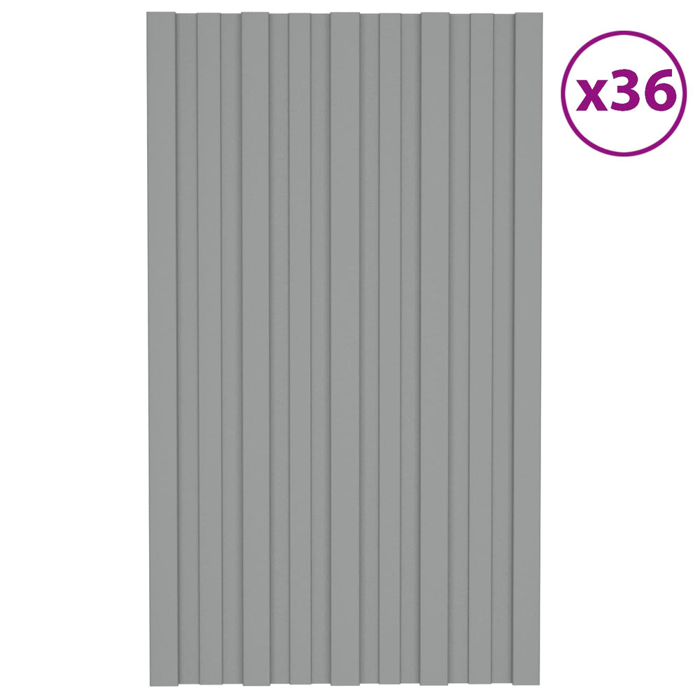 Dachpaneel Grau 36 Stk. 80x45cm Verzinkt