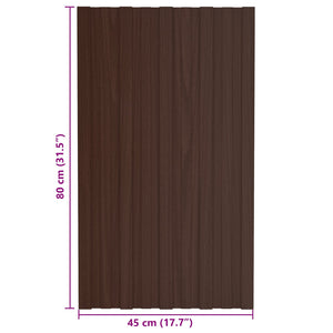 Dachpaneel 12 Stk. Braun 80x45 cm Verzinkt
