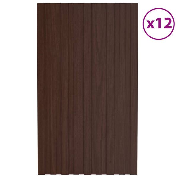 Dachpaneel 12 Stk. Braun 80x45 cm Verzinkt