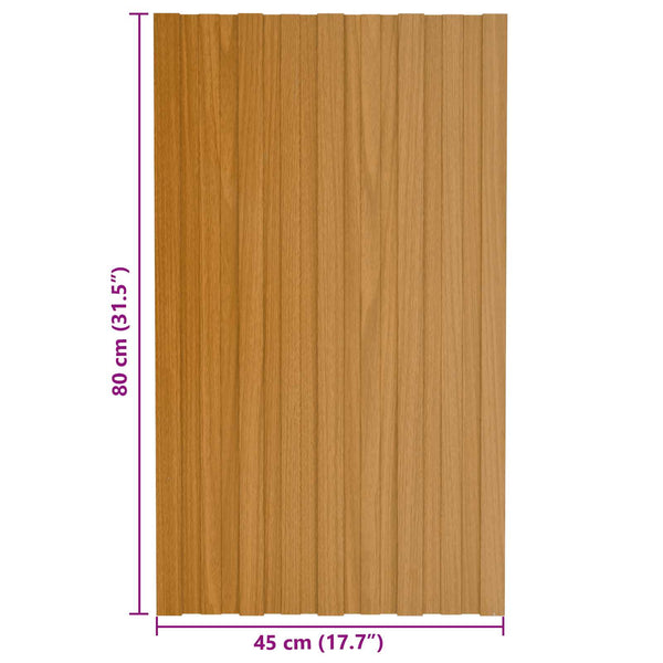 Dachpaneel 36 Stk. Natur 80x45 cm Stahl verzinkt