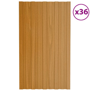 Dachpaneel 36 Stk. Natur 80x45 cm Stahl verzinkt
