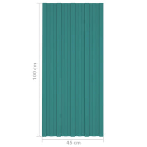 Grüne Dachpaneele, 36 Stk, 100x45 cm, Verzinkt