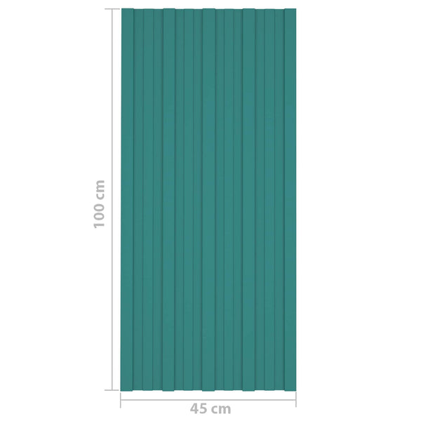 Grüne Dachpaneele, 36 Stk, 100x45 cm, Verzinkt