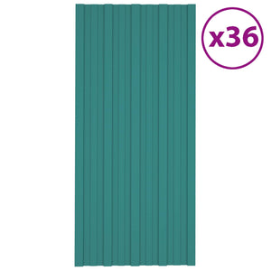 Grüne Dachpaneele, 36 Stk, 100x45 cm, Verzinkt