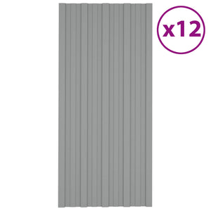 Dachpaneel Grau 100x45 cm, 12er Set