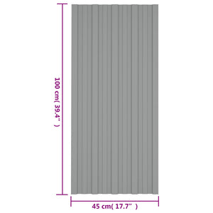 Dachpaneel Grau 36 Stk. 100x45 cm Verzinkt