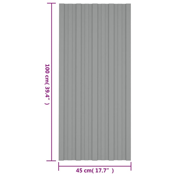 Dachpaneel Grau 36 Stk. 100x45 cm Verzinkt