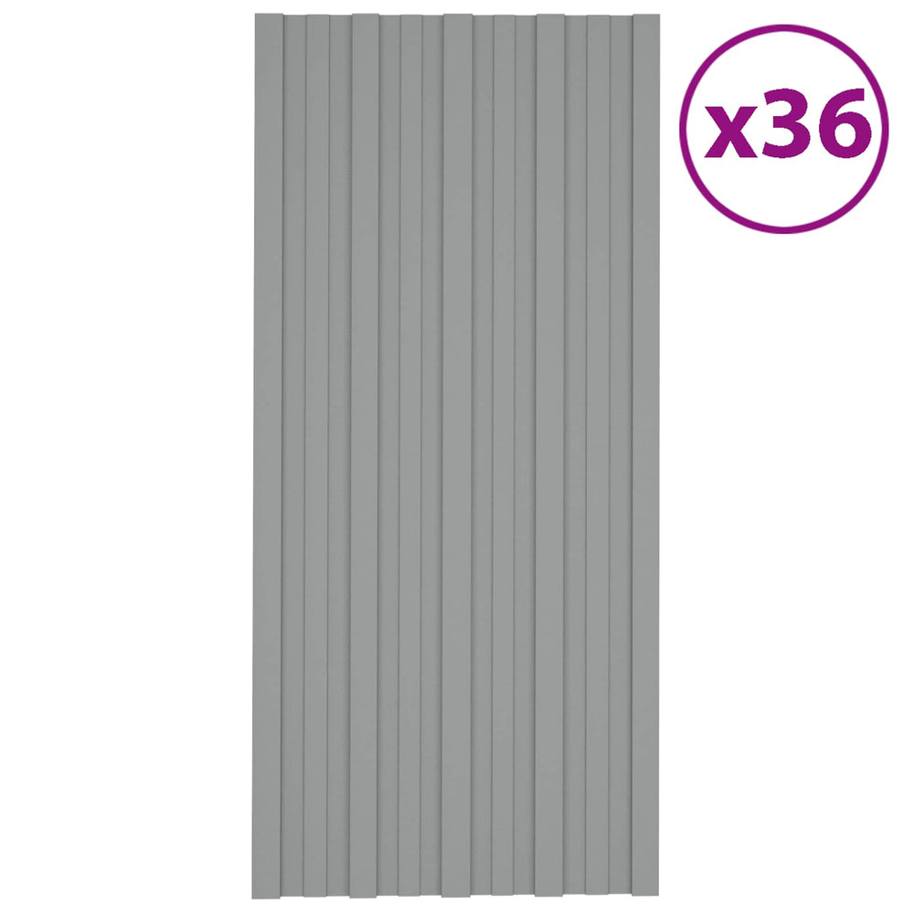 Dachpaneel Grau 36 Stk. 100x45 cm Verzinkt