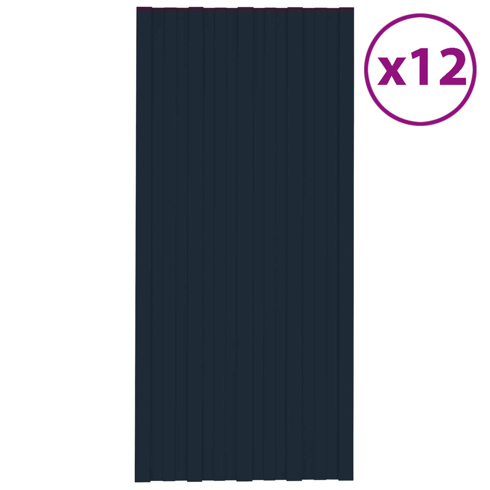 Dachpaneel Anthrazit 12 Stk. 100x45cm Stahl