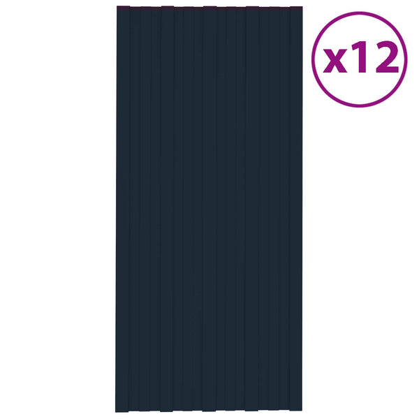 Dachpaneel Anthrazit 12 Stk. 100x45cm Stahl