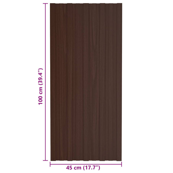 Dachpaneel Braun 100x45 cm Verzinkt Stahl 12 Stk