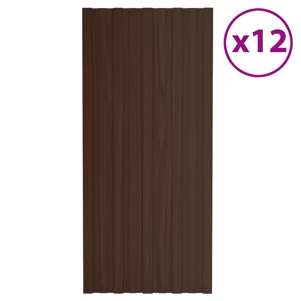 Dachpaneel Braun 100x45 cm Verzinkt Stahl 12 Stk