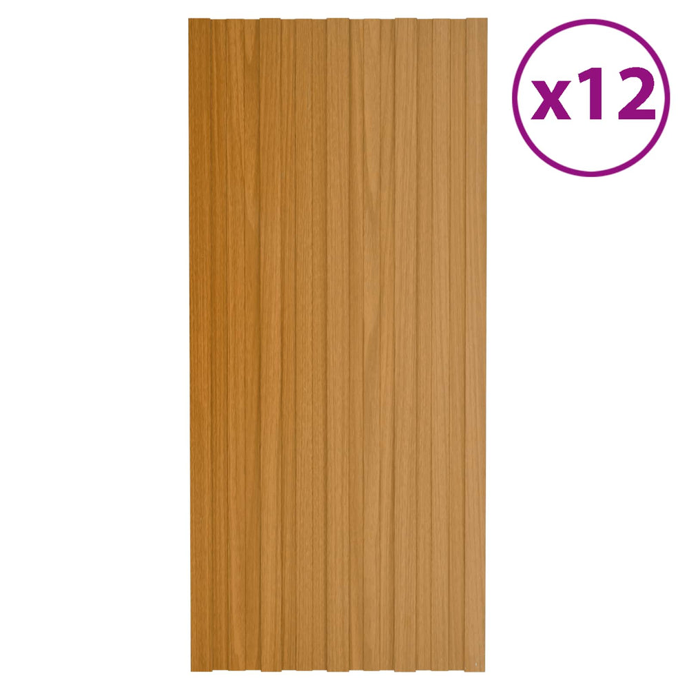 Dachpaneel-Set, 12 Stk., 100x45 cm, verzinkt