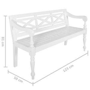 Weiße Batavia Bank Mahagoni 123 cm
