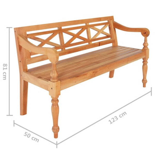 Batavia Bank Hellbraun Mahagoni 123 cm