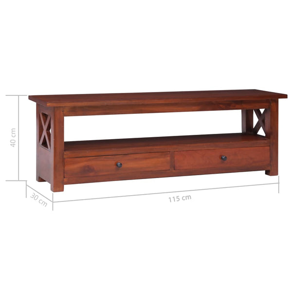 TV-Schrank Braun Massivholz Mahagoni 115 cm