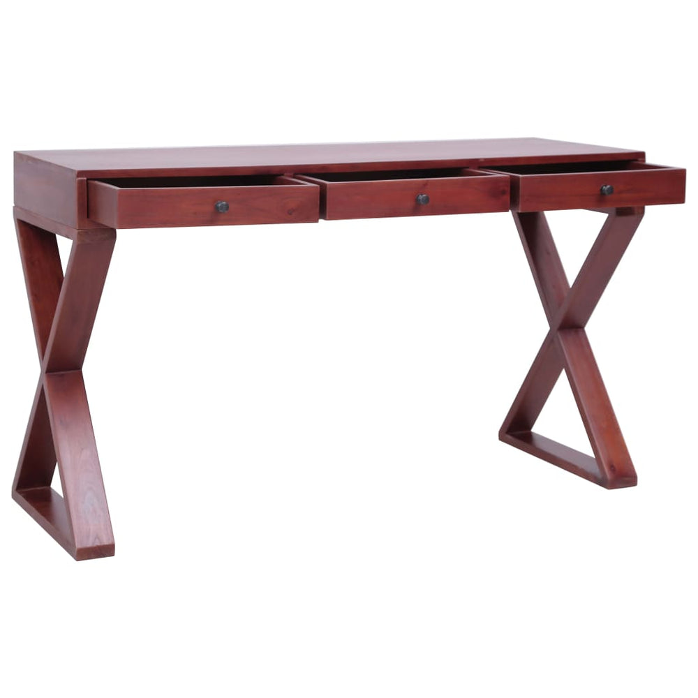 Computertisch Braun Mahagoni Massivholz 115 cm