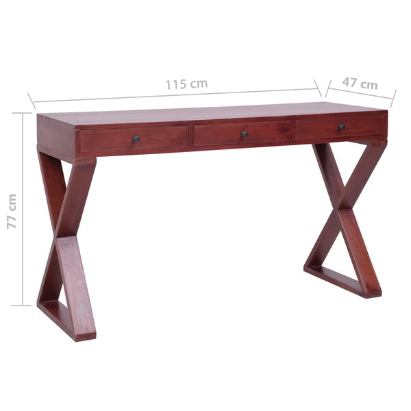 Computertisch Braun Mahagoni Massivholz 115 cm