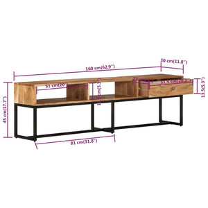 TV-Schrank Akazie Massivholz 160cm
