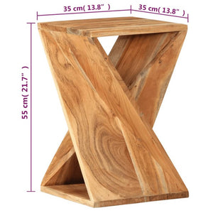 Akazie Beistelltisch Massivholz 35x35x55 cm