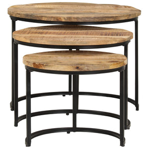 Satztische 3er Set Mango Massivholz