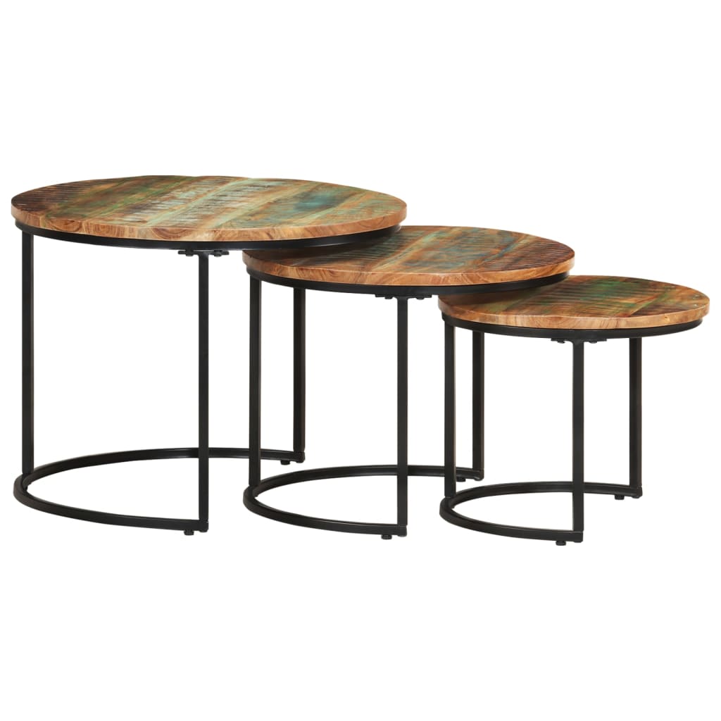 vidaXL Tables gigognes 3 pcs. Bois de récupération massif