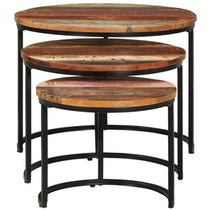 vidaXL Tables gigognes 3 pcs. Bois de récupération massif