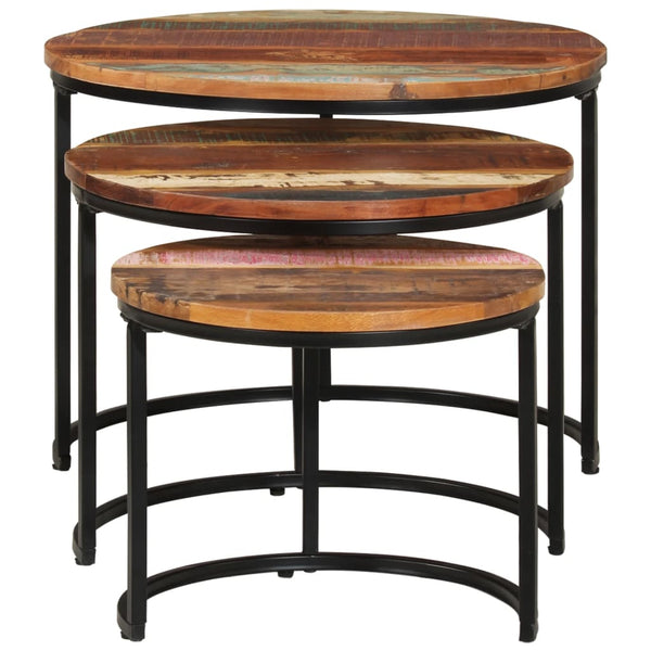 vidaXL Tables gigognes 3 pcs. Bois de récupération massif