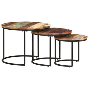 vidaXL Tables gigognes 3 pcs. Bois de récupération massif
