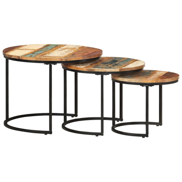 vidaXL Tables gigognes 3 pcs. Bois de récupération massif