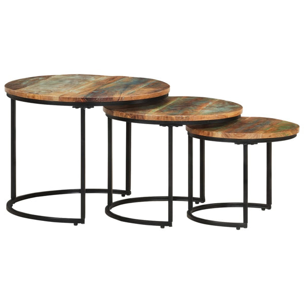 vidaXL Tables gigognes 3 pcs. Bois de récupération massif