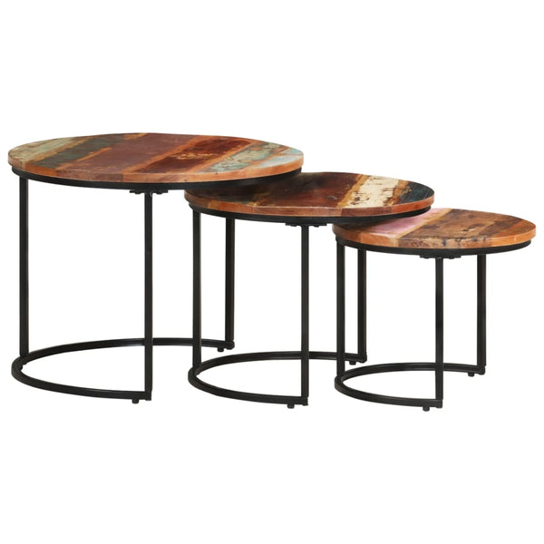 vidaXL Tables gigognes 3 pcs. Bois de récupération massif