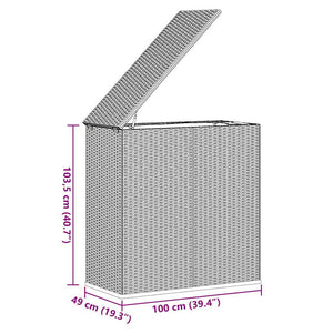 Garten-Kissenbox PE Rattan 100x49x103,5 cm Grau