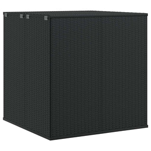 Garten-Kissenbox PE Rattan 100x97,5x104 cm Schwarz