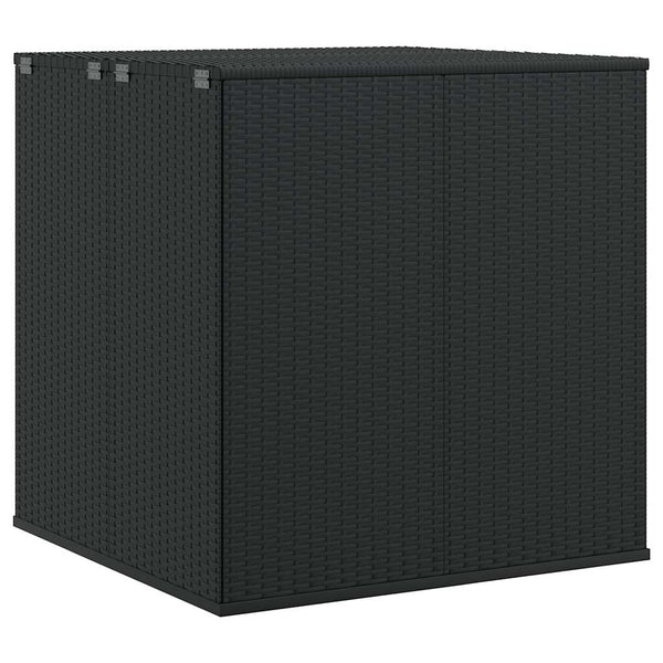 Garten-Kissenbox PE Rattan 100x97,5x104 cm Schwarz