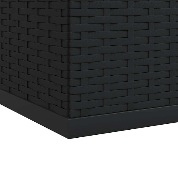 Garten-Kissenbox PE Rattan 100x97,5x104 cm Schwarz