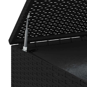 Garten-Kissenbox PE Rattan 100x97,5x104 cm Schwarz