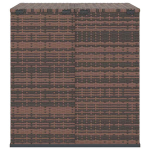 Garten-Kissenbox PE Rattan 100x97,5x104 cm Braun