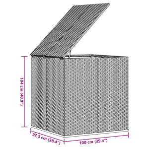 Garten-Kissenbox PE Rattan 100x97,5x104 cm Braun