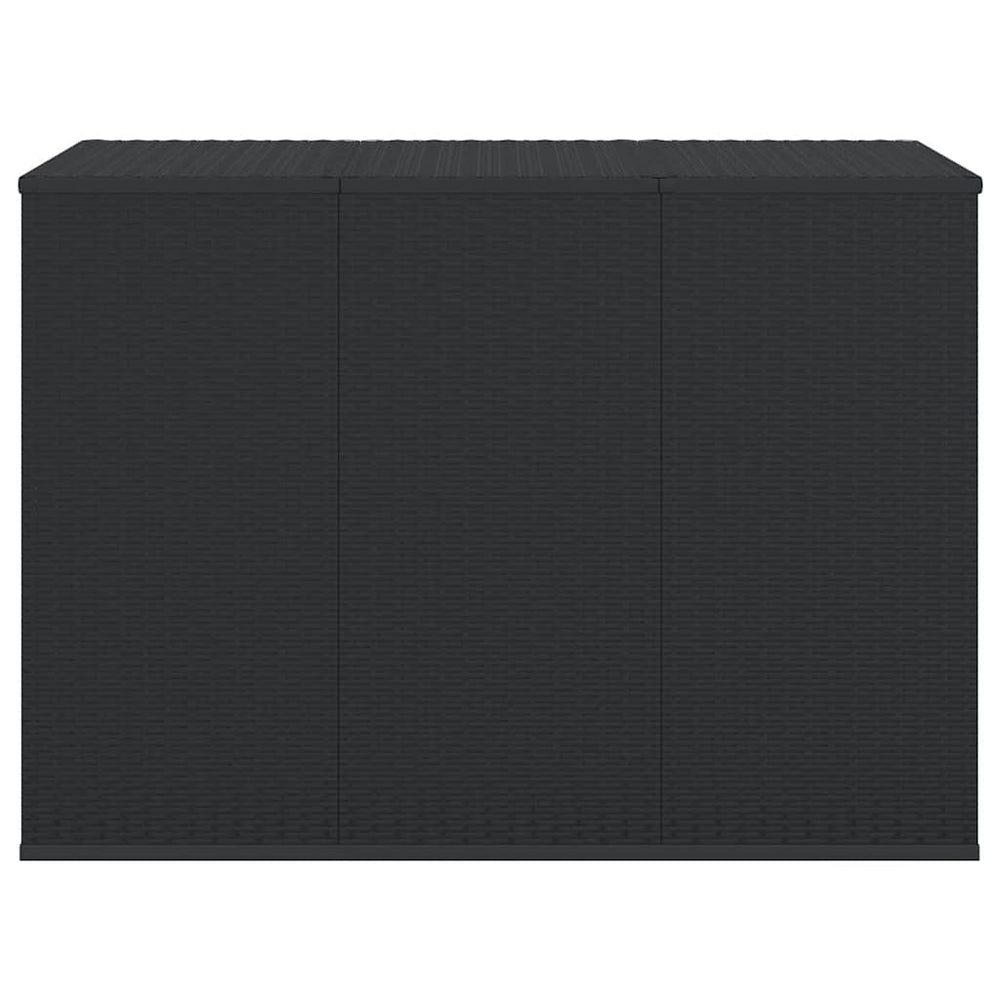 Garten-Kissenbox PE Rattan 145x100x103 cm Schwarz