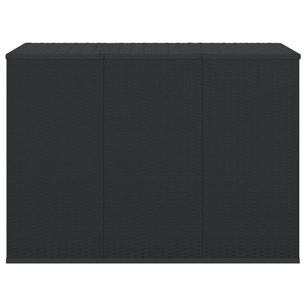 Garten-Kissenbox PE Rattan 145x100x103 cm Schwarz