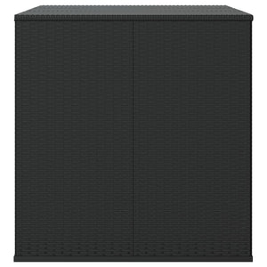 Garten-Kissenbox PE Rattan 145x100x103 cm Schwarz