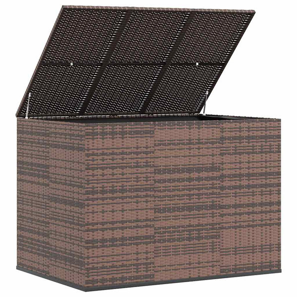Garten-Kissenbox PE Rattan 145x100x103 cm Braun