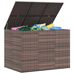Garten-Kissenbox PE Rattan 145x100x103 cm Braun