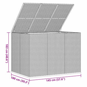 Garten-Kissenbox PE Rattan 145x100x103 cm Braun