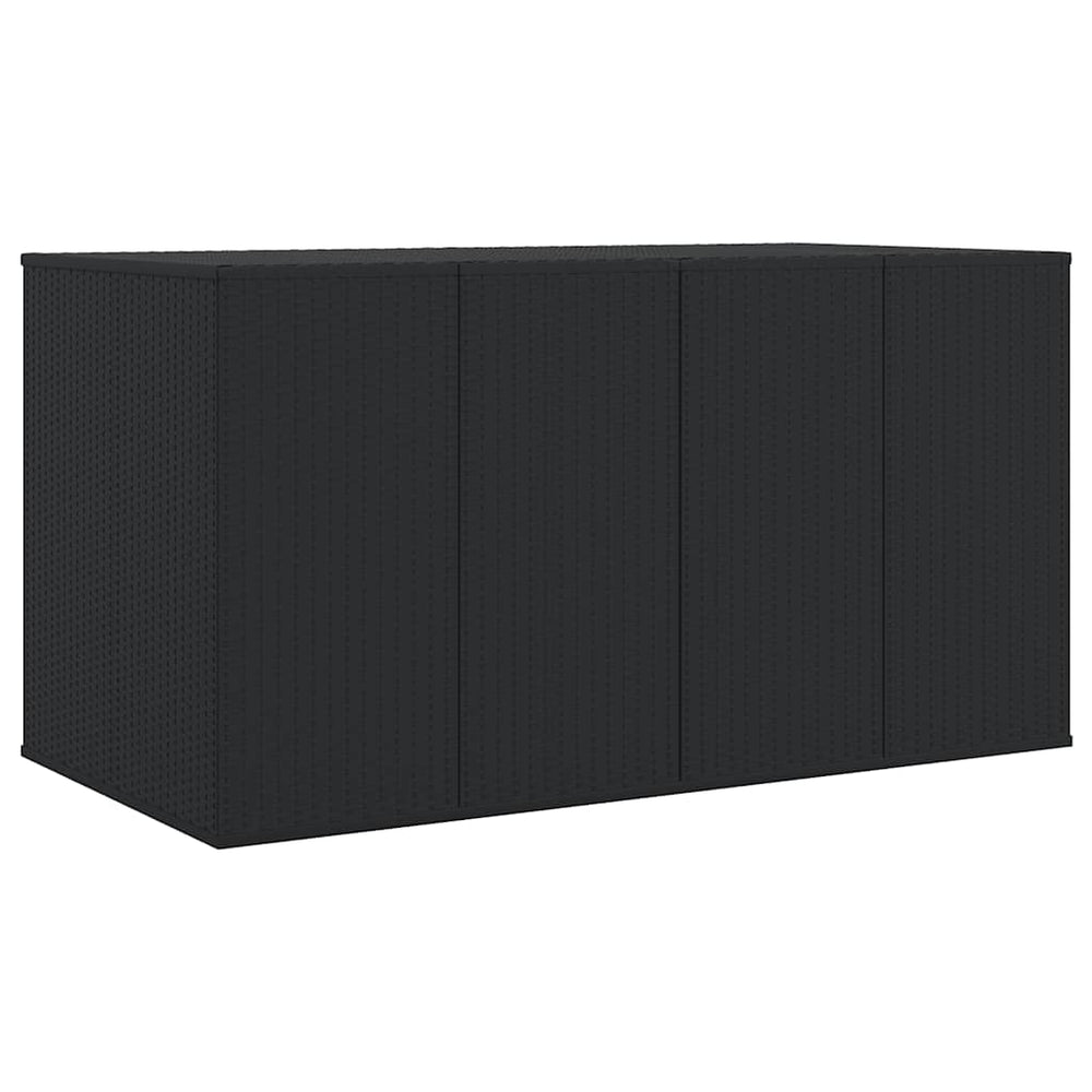 Garten-Kissenbox PE Rattan 194x100x103 cm Schwarz